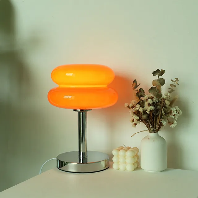 Lampe de Table en verre Macaron, variateur trichromatique, lampes d'ambiance pour salon, Protection des yeux, veilleuse pour chambre de fille, décor de chevet 5