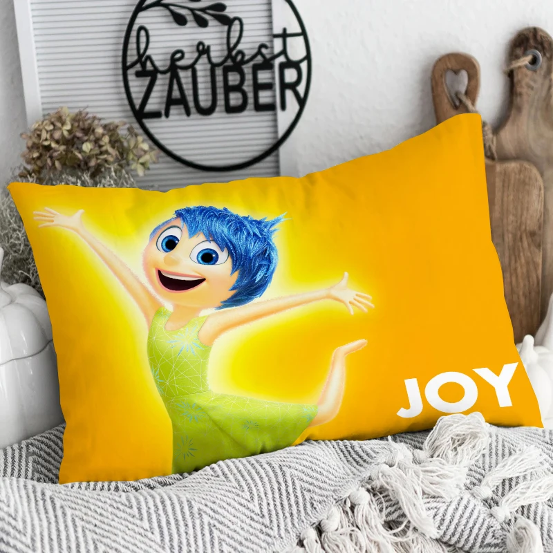 thumbnail image 1 of Funda de almohada con estampado de dibujos animados de Disney Inside Out 2, funda de almohada Kawaii de alegría, tristeza y enojo, decoración de interiores para habitación de niños, regalos, 1 of 5