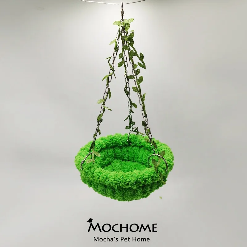 bird house bird cage bird nest Parrot Bird Hanging Bed Phoenix Tiger Skin Peony Special Rest and Play Bird Nest Metal Plush Hanging Bed