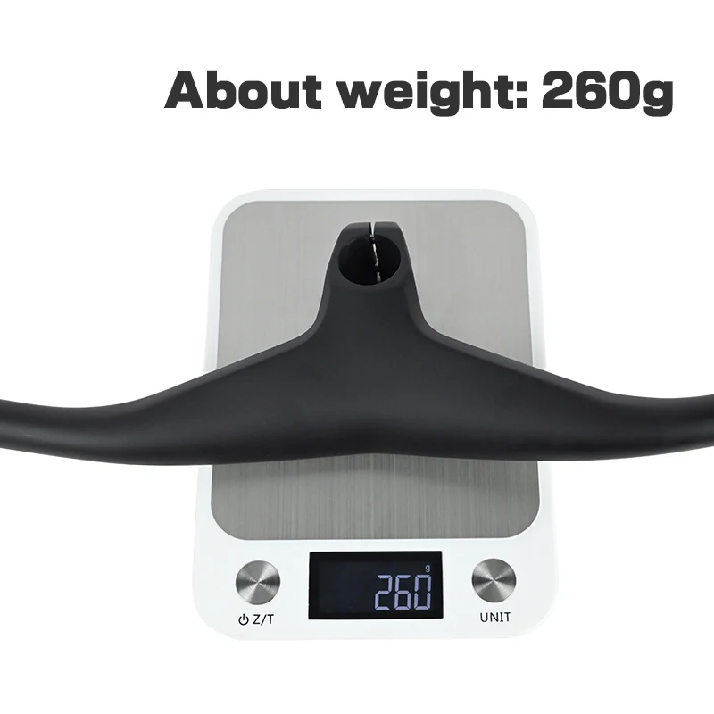 Carbon Fiber Integrated Handlebar, 28.6mm-17 Degree MTB Bicycle Handlebar and Stem, Bike Parts, 600 ~ 800x70-100mm