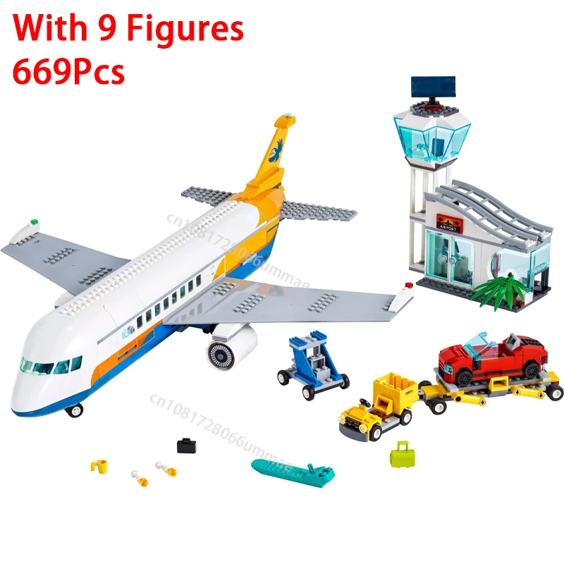 In Magazzino City Aviation Passeggero Aereo 60262 Building Blocks Aeroporto Passeggeri Fai Da Te Airbus Aereo Assemblare Mattoni Giocattolo Regalo