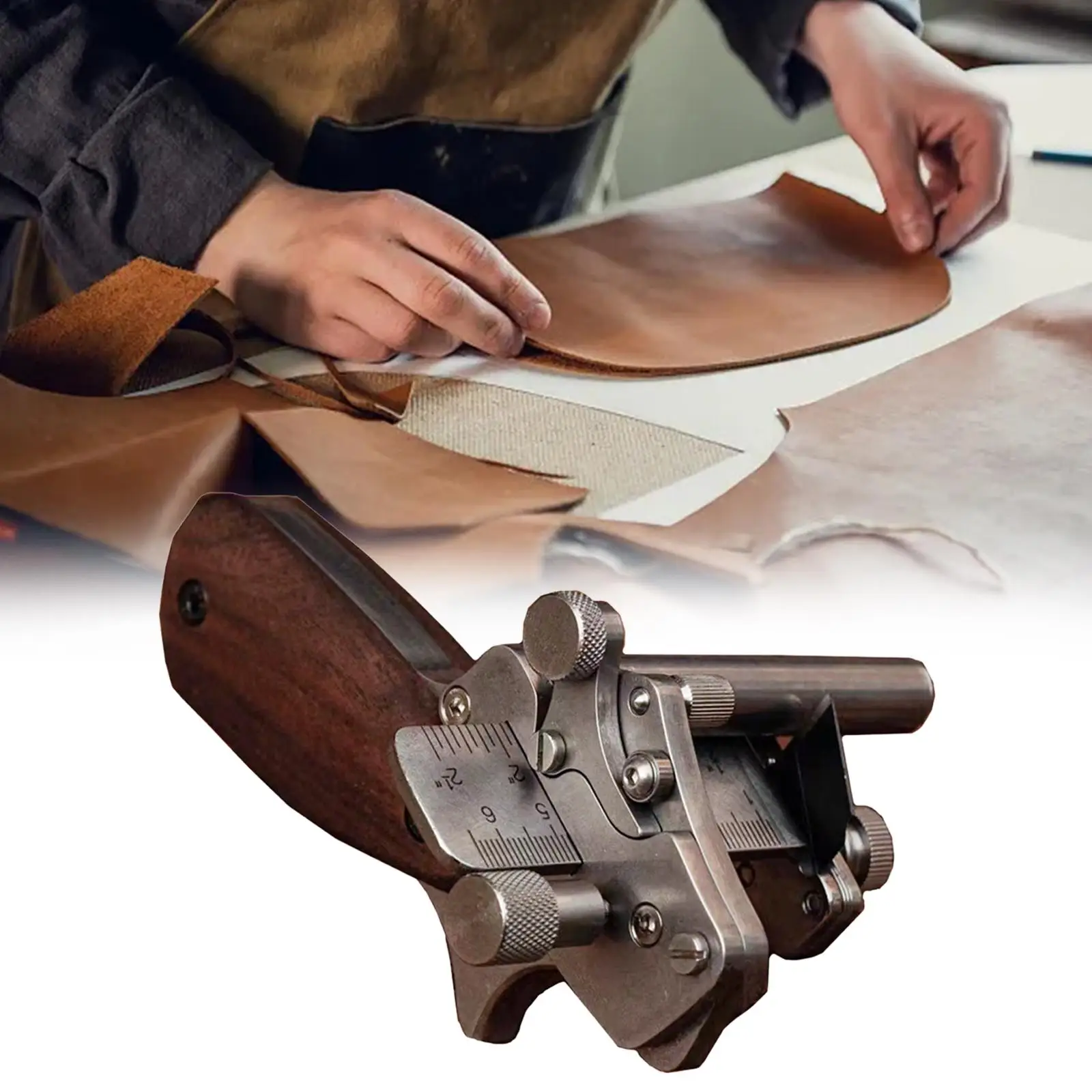

Leather Craft Tool Strap Cutter Supplies Adjustable Quick Cut Leathercraft Skiver Strip and Strap Cutter DIY Hand Cutting Tool