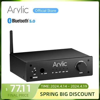 Arylic B50 SE 블루투스 스테레오 오디오 앰프, 리시버 2.1 채널 미니 클래스 D 통합 앰프, 홈 스피커용, 50W x 2