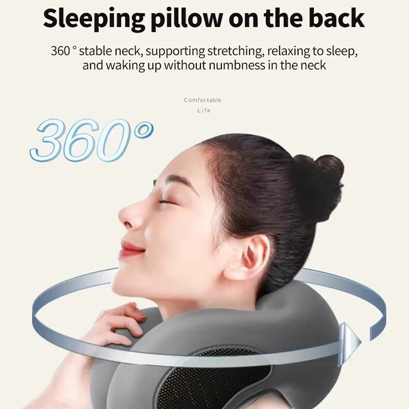 Multifunction U-Shaped Sponge Core Neck Pillow Slow Rebound Soft Travel Pillow For Sleeping Cervical Health Massage Nap Pillows Multifunction U-Shaped Sponge Core Neck Pillow Slow Rebound Soft Travel Pillow For Sleeping Cervical Health Massage Nap Pillows
