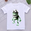 T-Shirt For Boys Crazy Frog Anime Cartoon Print Children'S Tshirts Hip-Hop Boys Clothes White Short-Sleeved Tops Drop Shipping 1