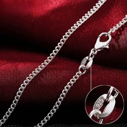 Elegant Sterling Silver Chain Necklace - 2mm Width, Adjustable 40 - 75CM Length, Versatile for Fashion & Wedding Jewelry