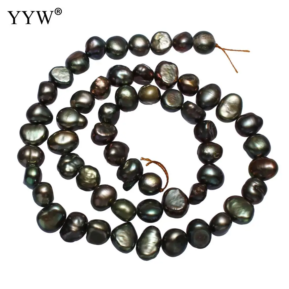 

4-5mm Natural Cultured Baroque Freshwater Pearl Beads Dark Green Pearls Hole 0.8mm Jewelry Making For Bracelet Necklace 15inch
