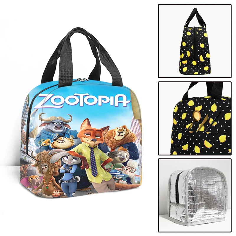 

Disney Zootopia Judy Nick Kids School Insulated Lunch Bag Thermal Cooler Tote Food Picnic Bags Children Travel Lunch Bags