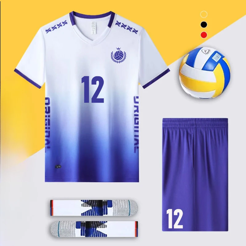 New Volleyball Suit Men's and Women's Volleyball Sportswear Set Short Sleeve Feather Competition Suit Team Large Size