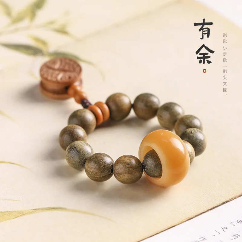 Natural Green Sandalwood Buddha Beads Bodhi Seed Hand Toy Handheld Hand Toy Hand Pieces Fingertip Crafts
