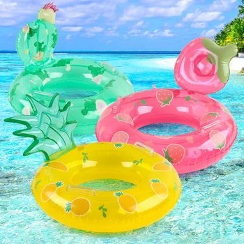 1PC Fruit Shaped Adult Inflatable With Handle Pool Float, Summer Thick Swim Ring, Suitable For Summer Pool Parties Armpit Ring 1