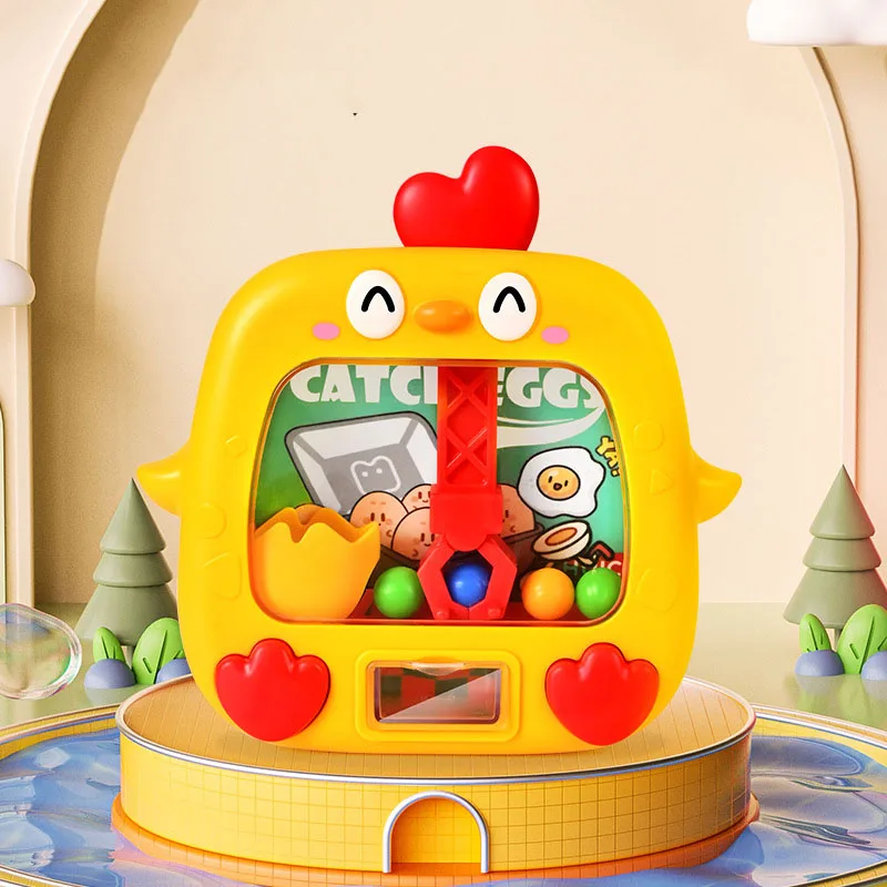 Kids Cartoon Cute Chick Catch Ball Machine Toys Creative Catch Doll Machine Mini Handheld Catch Ball Machine Game Puzzle Toys 4