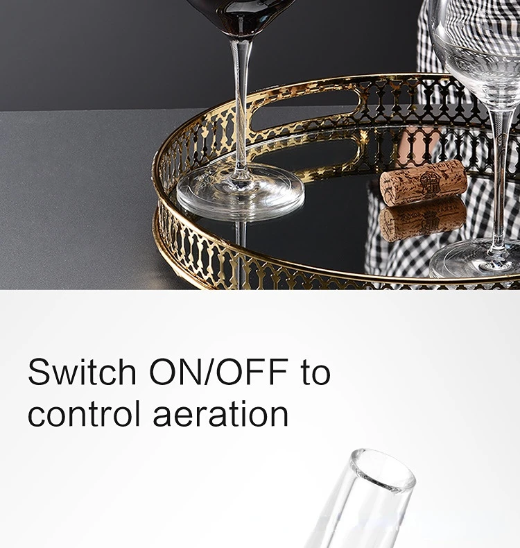 Description Picture 3 of item1/2 Pcs Stainless Steel Wine Decanter Fast Decanter Mini Wine Filter Air Intake Bottle Pourer Aerator for Home Bar Wine Decanter