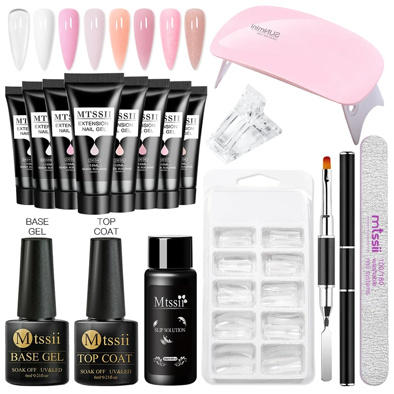 NailExtensionGelSet6WLEDLampFullManicureSetQuickExtension