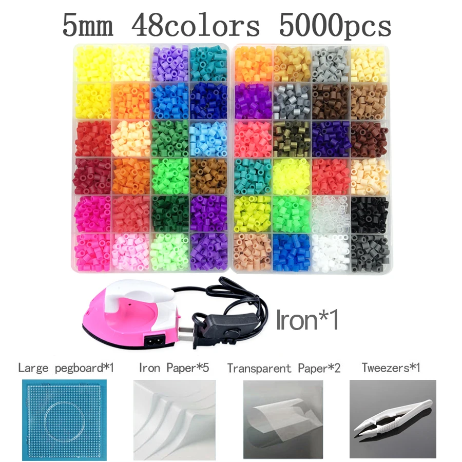 2.6mm/5mm Hama Beads Contains tool Iron Beads Perler Fuse Bead Jigsaw Puzzle DIY Toy Kids Creative Handmade Craft Toy Gift 2