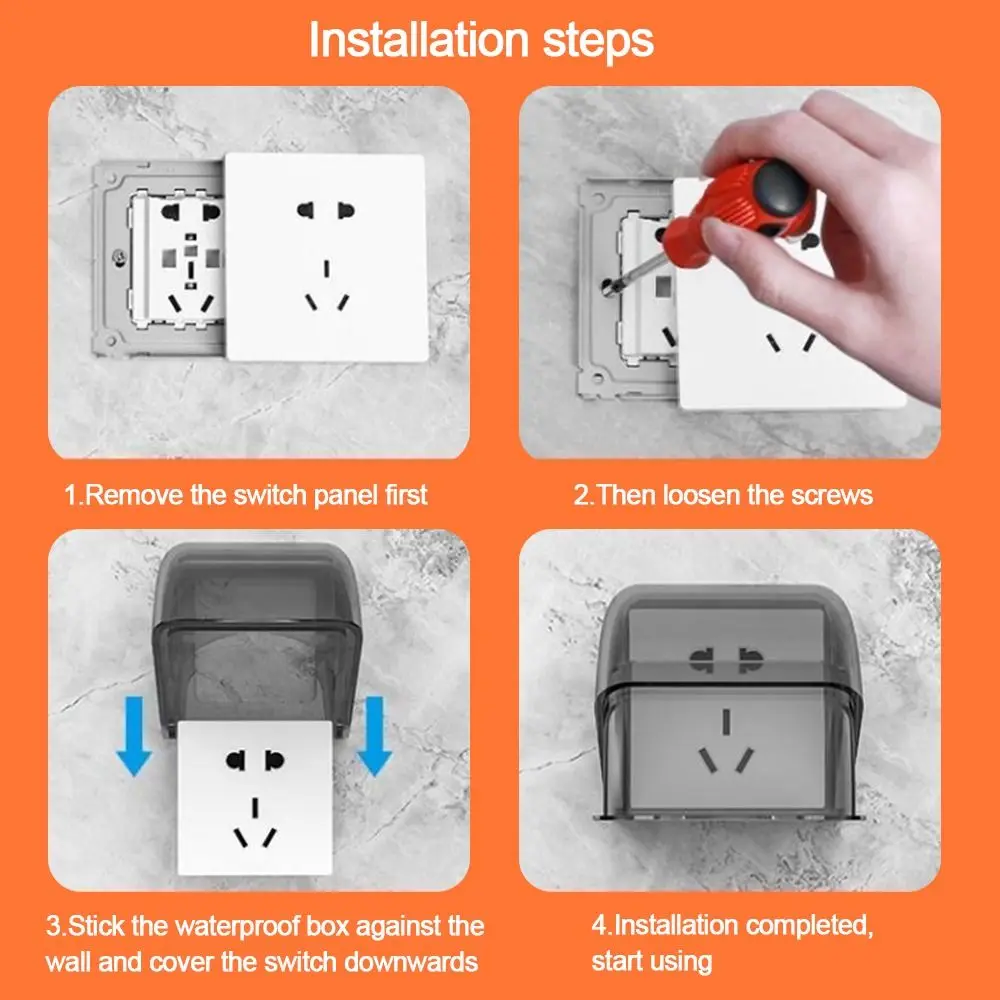 86 Type Outdoor Socket Protective Cover Bathroom Electric Plug Waterproof Cover Power Outlet Rainproof Box Electrical Supplies socket protective cover