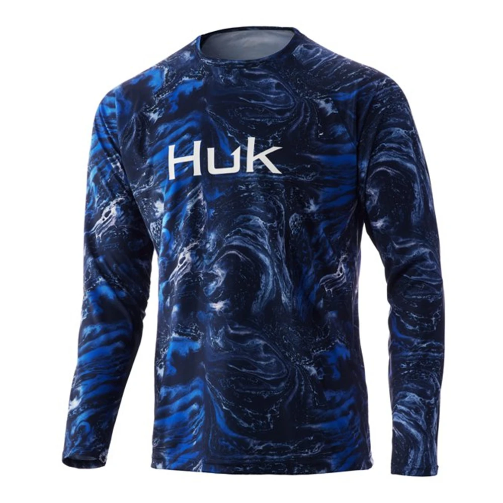 HUK rybaření košile muži léto rychlý suchý UPF 50+ UV tričko outdoorové sport topy mechanismus dres ryba šatstvo závodní běžecký sportwear