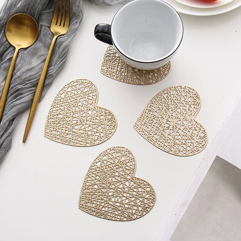 

6pcs Drink Coaster Set Table Mat Coasters For Coffee Cups PVC Coasters For Glasses Drinks Mug Coaster Placemat Kitchen Table