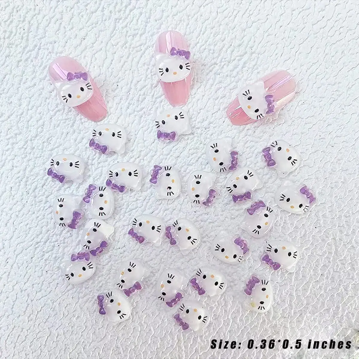 50pcs Nail Charms for Acrylic Resin Hello kitty Nail Art Charms Decoration  Accessories Jewelry Luxurious Nail Art Rhinestones