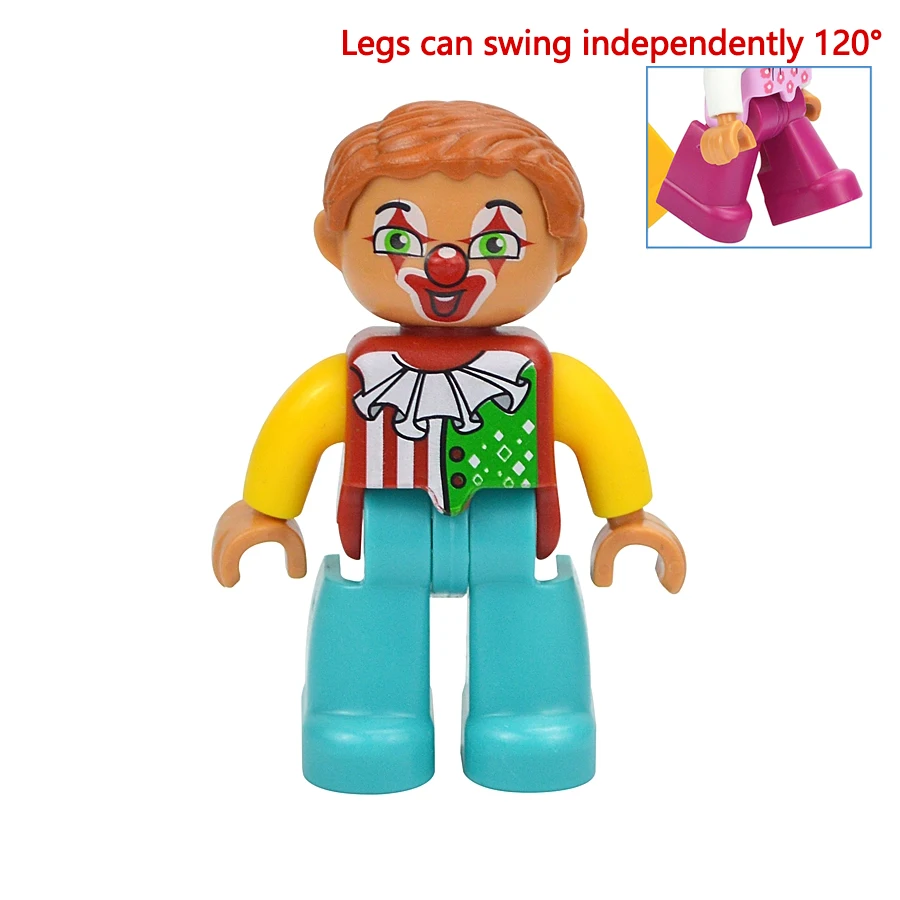 Jumbo Building Block Character Set - Farmer, Pirate, Worker, Doctor & Policeman Figures