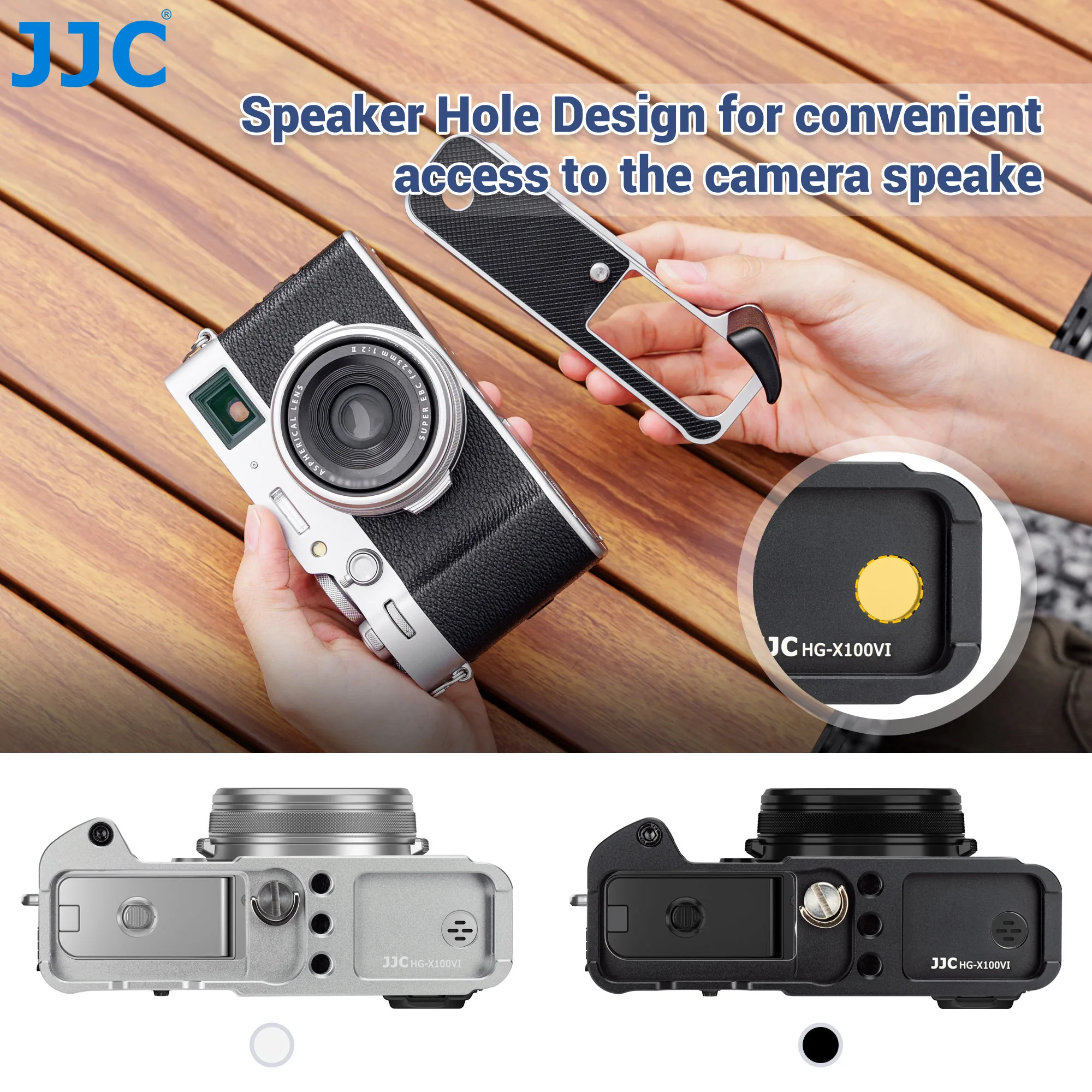 Jjc-メタルハンドグリップlブラケット,Fujifilm x100vi専用,arca swiss