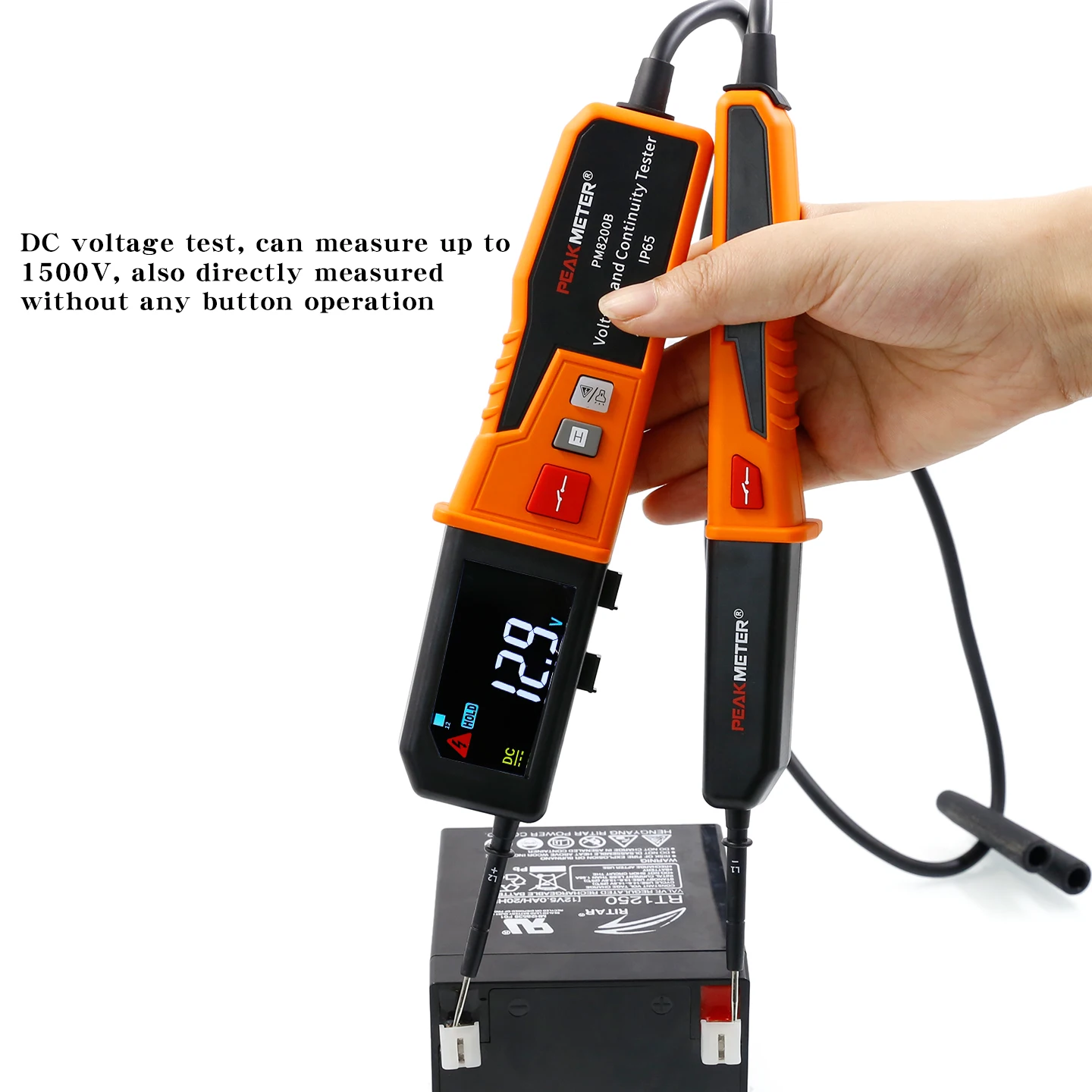 PM8200B RCD 테스트 및 극성 감지 기능을 갖춘 방수 및 방진 지능형 AC/DC 전압 측정기