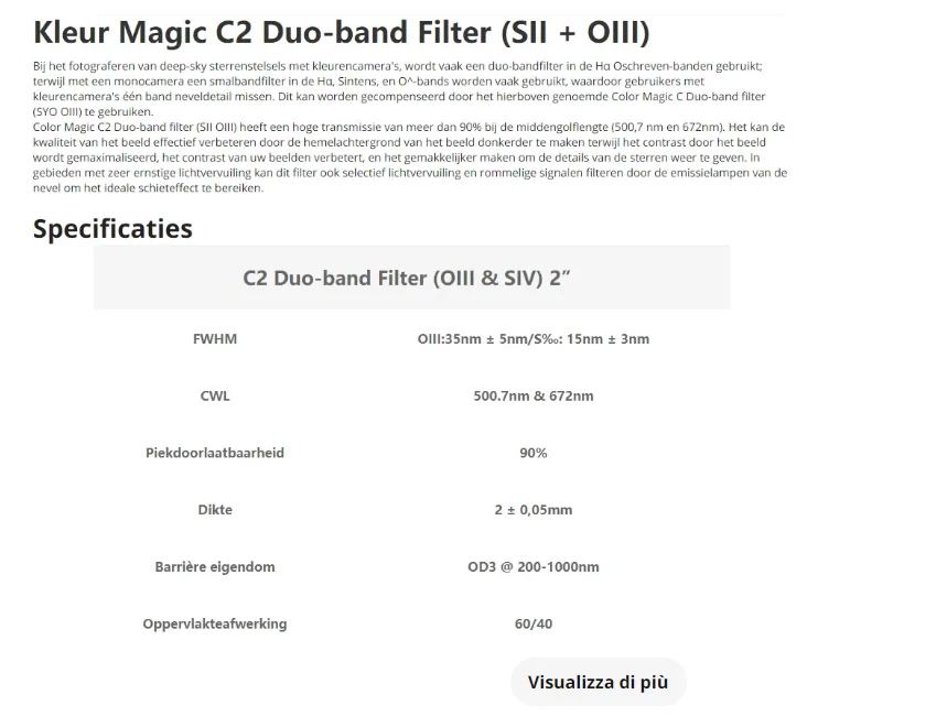 Askar color Magic C 2 " filtro Duo-Band C1 di C2 2" Duo-band filter professional ir cut filter lens filter set bandpass fluorescence filter uhc filter light pollution filter