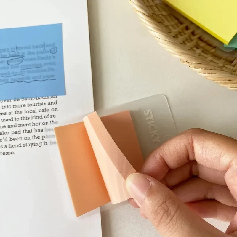 50 Pcs/pack Solid Color Sticky Notes Memo Pad Diary Stationery Flakes Scrapbook Decorative Transparent N Times Sticky 4