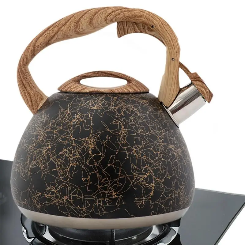 Stove Top Tea Kettles 2.8L Safe Hammer Hemispherical Whistling Tea Pot