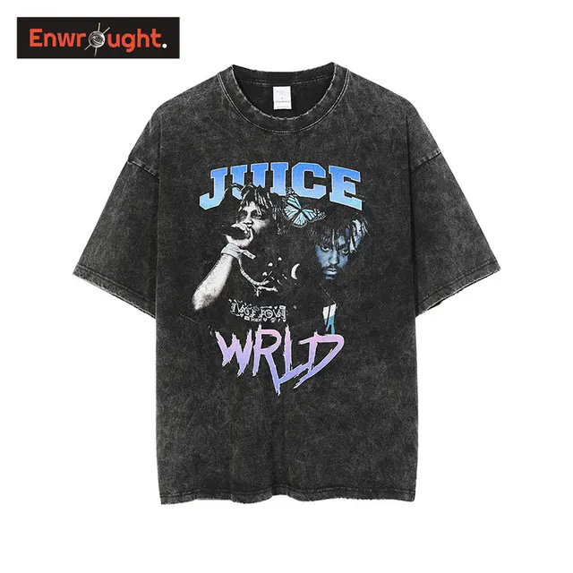 Cool Hip Hop T-shirts Men Rap Star Juice Wrld Graphic Tops Tees 1