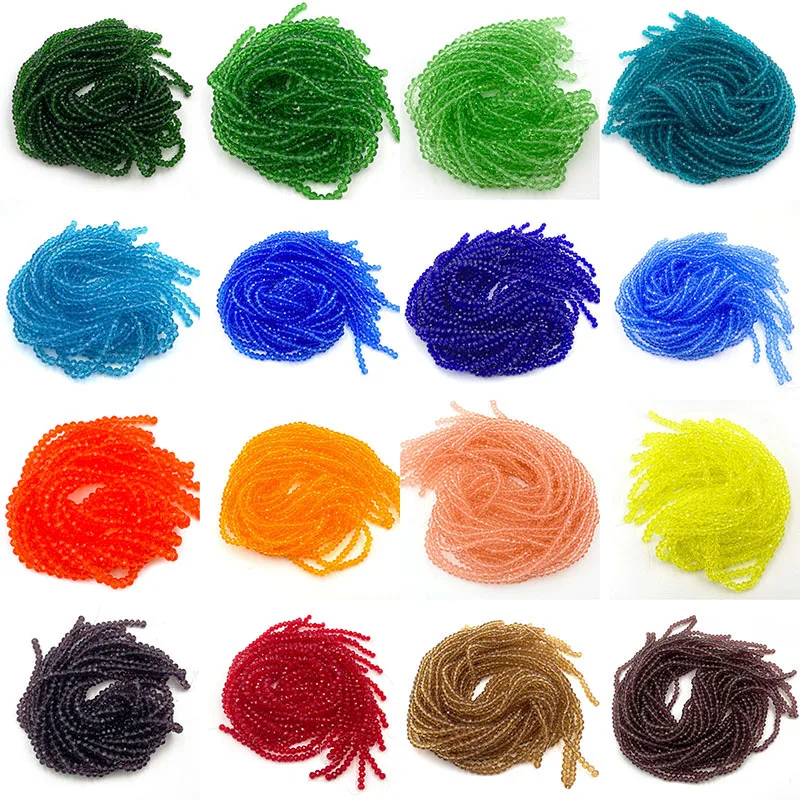 여러 가지 빛깔의 론델 크리스탈 비즈, 주얼리 제작용 평평한 면 유리 스페이서 비즈, 팔찌 목걸이 액세서리, 2mm, 3mm, 4mm, 6mm, 8mm 