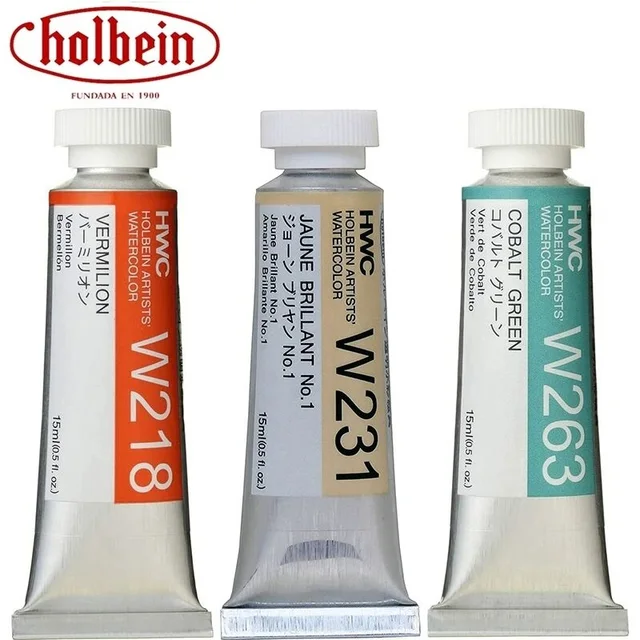 Japan Holbein Series 4/5/6 Artists' Transparent Watercolor Paint 15ml/0.5oz Tubes Art Watercolour Professional Drawing Supplies 1
