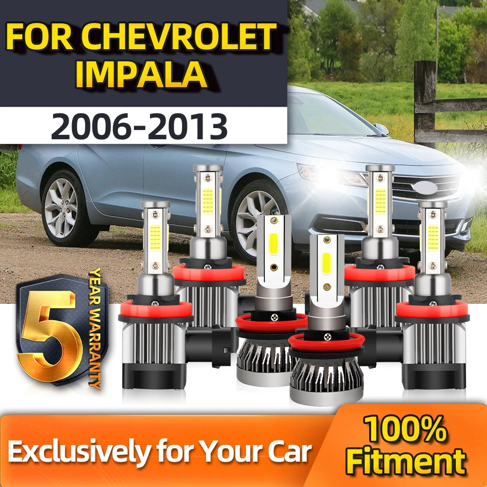 

Crossfox 12V LED Bulbs White Plug And Play High/Low Beam+Fog Lamp H9 H11 H11 For Chevrolet Impala 2006 2007 2008 2009-2013
