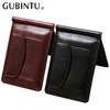 New Fashion Small Men's Leather Money Clip Wallet With Coin Pocket Card Slot Cash Holder ID Bag Magnet Hasp Mini Purse For Male 1