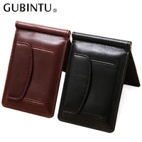 New Fashion Small Men's Leather Money Clip Wallet With Coin Pocket Card Slot Cash Holder ID Bag Magnet Hasp Mini Purse For Male 1