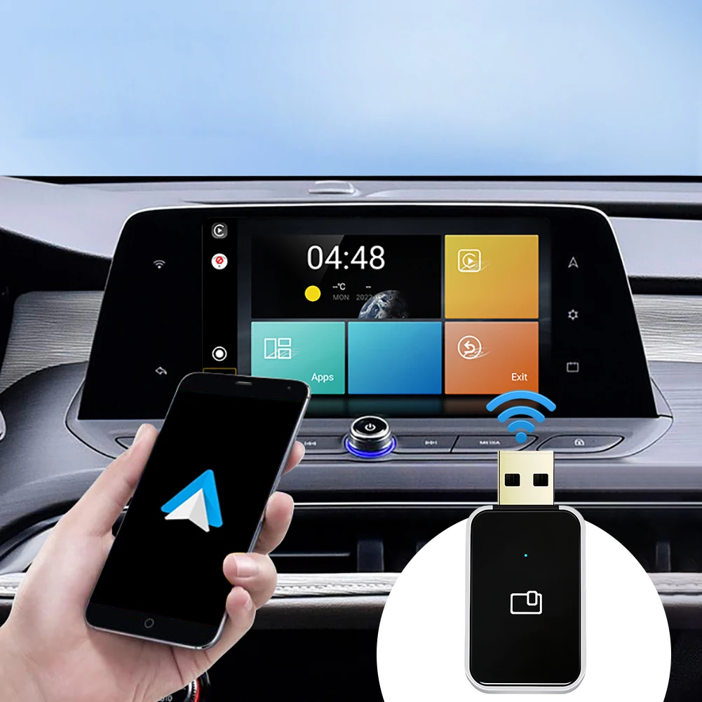 무선 CarPlay 안드로이드 오토 미니 박스 동글 BT WiFi AI 박스 어댑터 음성 어시스턴트 (순정 유선 CarPlay 안드로이드 오토 차량용)