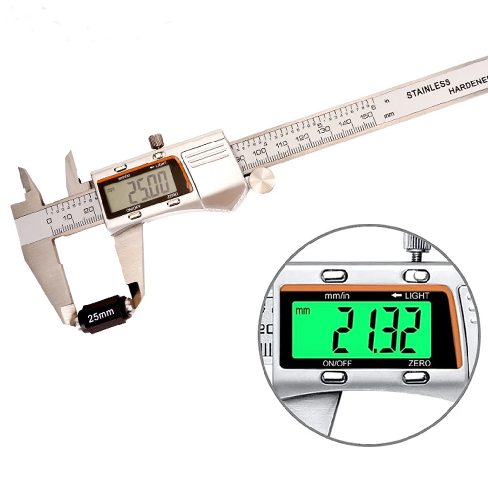 디지털 켈리퍼 LCD 버니어 캘리퍼스, 스테인리스 스틸 켈리퍼 측정 도구, 6 인치, 150mm, 500-196-30 200mm, 300mm