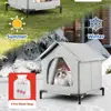 All-Season Waterproof Cat House with Ice Packs & Heating Bags, Foldable Shelter for Indoor & Outdoor Use, Available in 3 Sizes 3