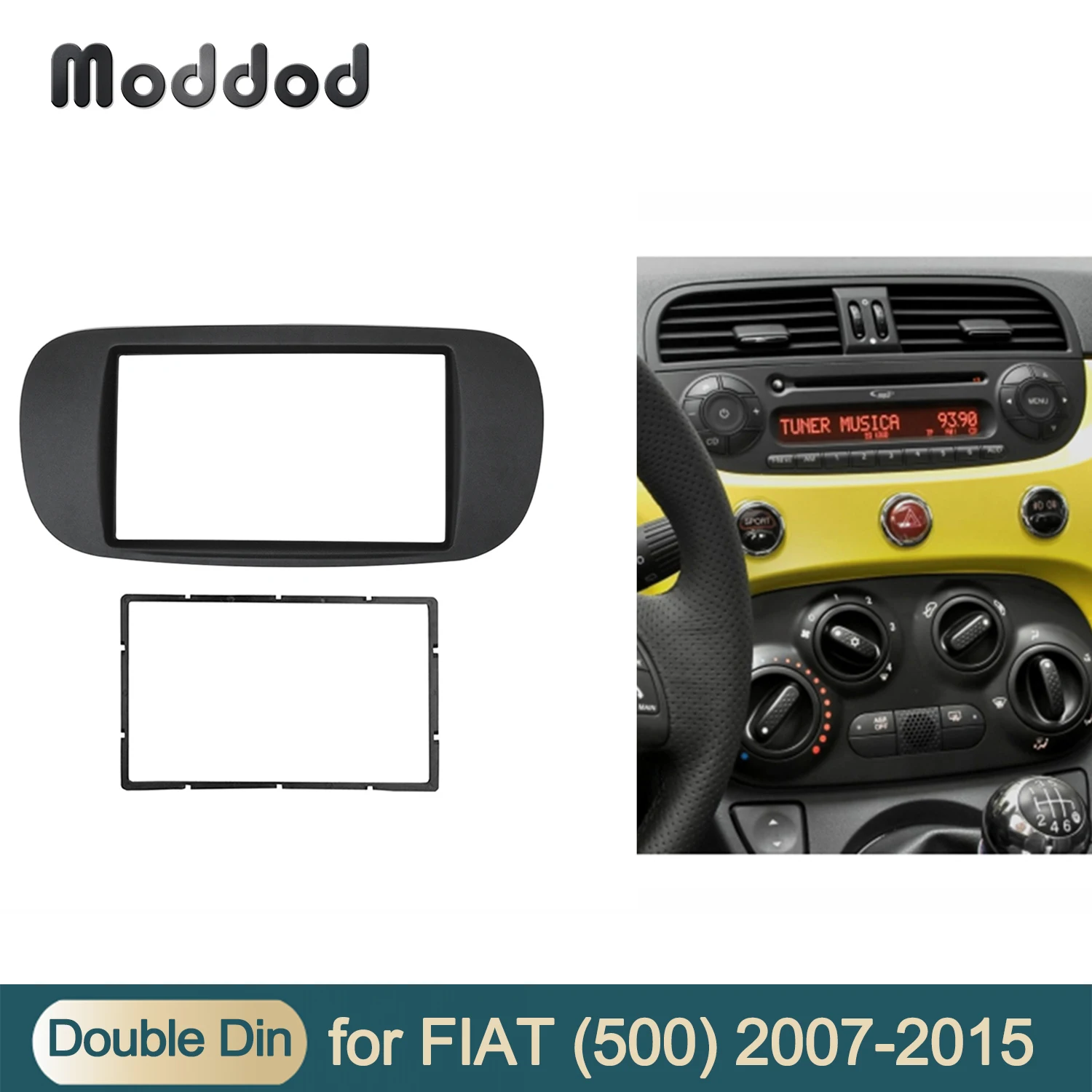 Fascas Per Fiat 500 2017-2015 Radio Cd Dvd Stereo Panel Dash Mount Double Din Installation Trim Kit Cornice Cornice Cornice Cornice Cornice