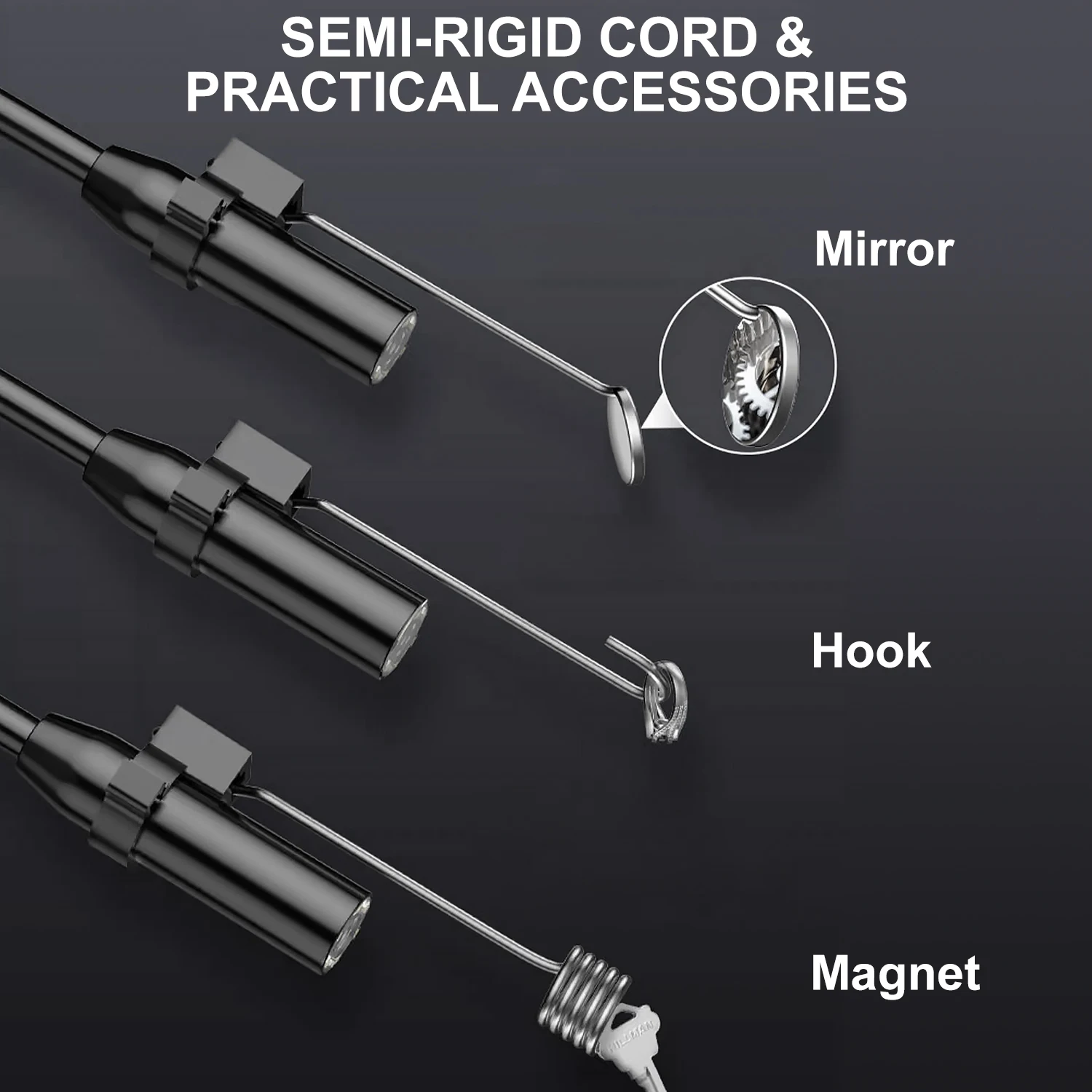 Hanmatek Telecamera per endoscopio industriale Schermo da 4,3 pollici HD1080P IP67 Periscopio di ispezione con 8 luci a LED impermeabile per riparazione auto tubi - immagine 6