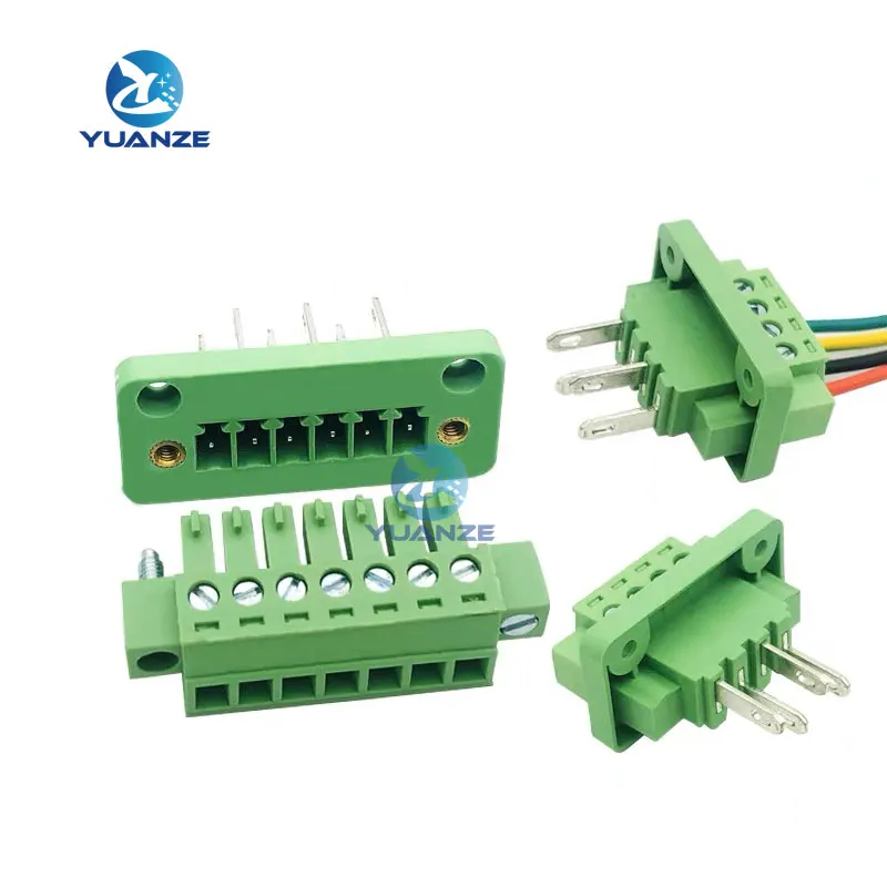 

5Sets 3.81MM Pitch Through Wall Plug in Terminal Blocks 15EDG 3.81 2/3/4/5/6/7/8pin Plug + Pin Header Socket Set