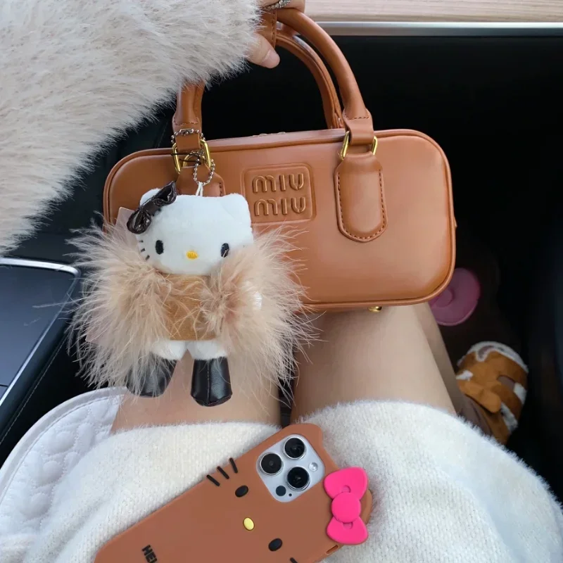 

Kawaii Sanrios Hello Kitty Cartoon Plush Bag Pendant Keychain New Fashion Ins Style Cute Girl Heart Doll Pendant Holiday Gifts