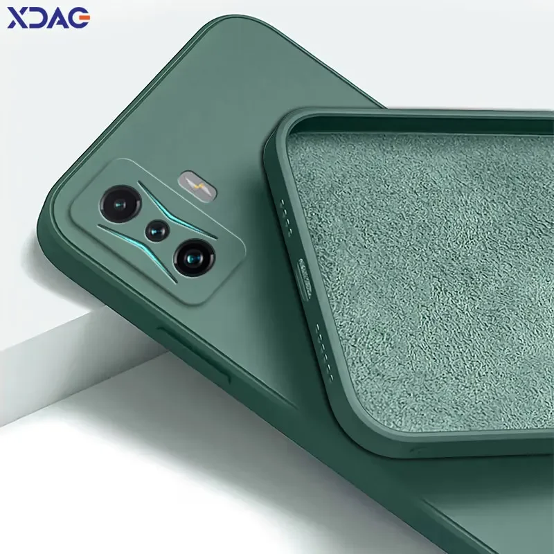 Square Liquid Silicone Full Protective Soft Fashion Phone Case Cover