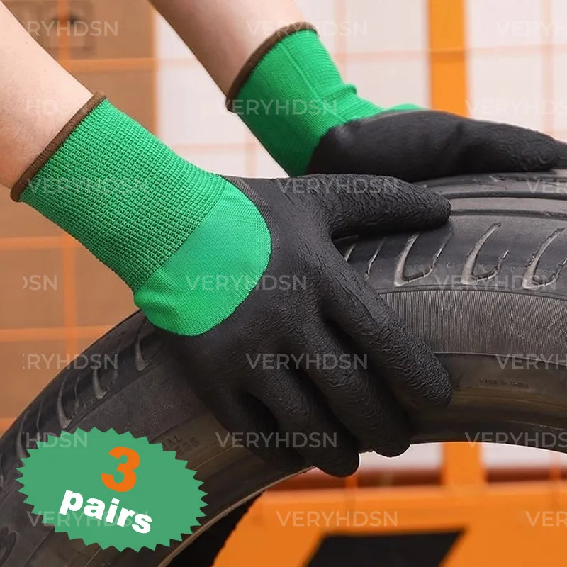 Ultra-Thin Work Gloves Durable & Breathable Knit Wrist Cuff For Multi-Purpose Safety Work Gloves Cut-Resistant PU Coated 3pairs