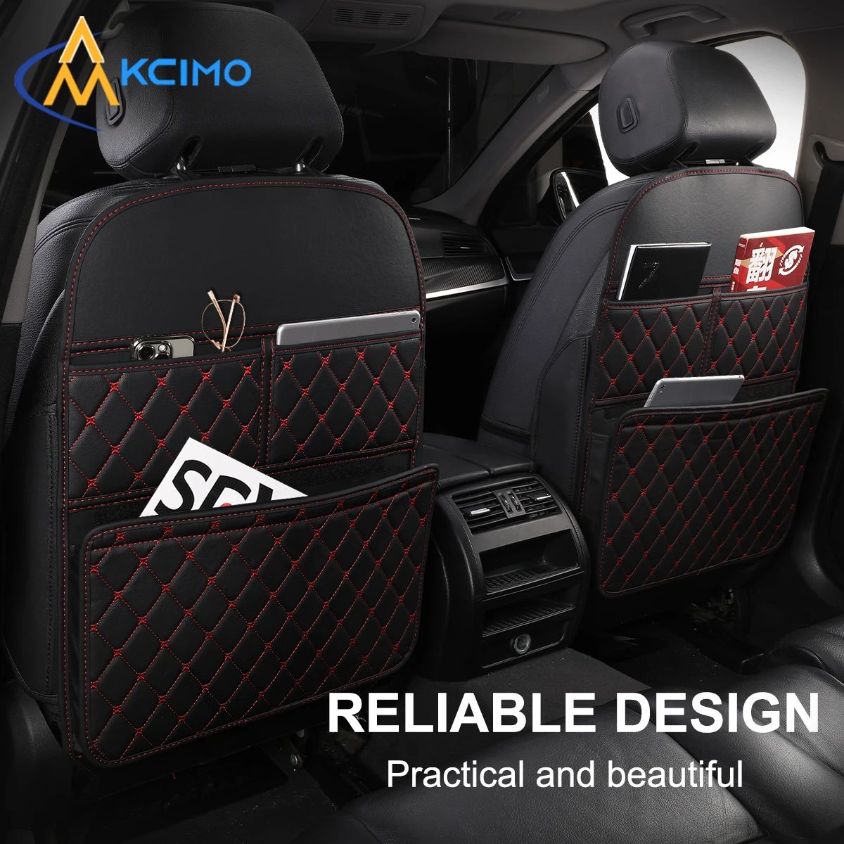 PU Leather Car Anti-Kick Mats Auto Seat Back Organizer Storage Bag For Children Anti Kick Anti-Dirty Pad Car Accessories