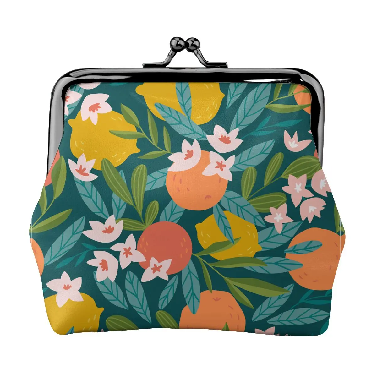 

Women's Wallet Short Coin Purse Wallets For Woman Card Holder Tropical Oranges Lemons And Flowers