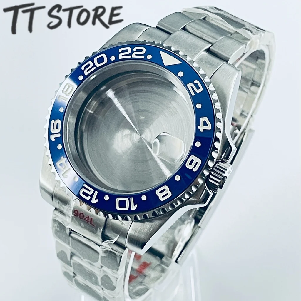 Silver 40mm Watch with Ceramic Bezel and Sapphire Case