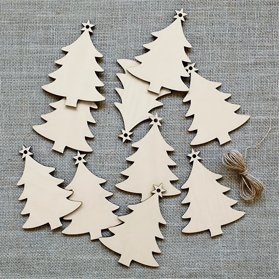 40 Pezzi Rotonda in Legno Natale Pendente Decorazioni Albero di Natale in Legno