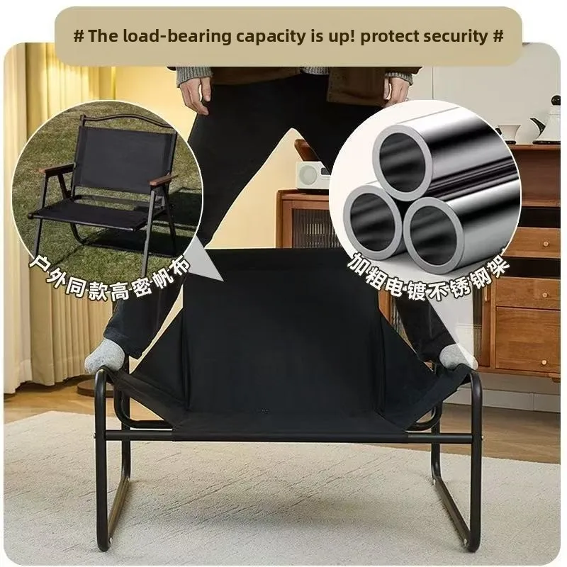 Leather Single Sofa Chair Nordic Sofa Backrest Armchair Retro Light Luxury Living Room Furniture Individual Reclining Chair