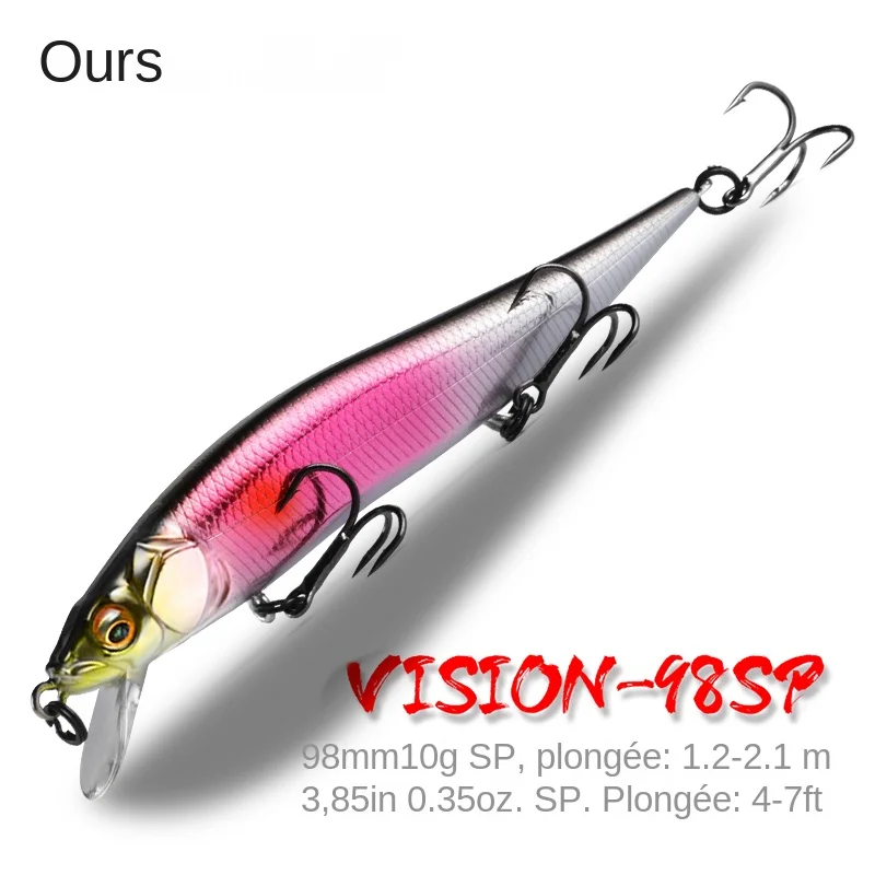 BEARKING Minnow Wobbler 9.8cm 10g SP dive 2.1m - jerkbaits professionnels pour pêche aux prédateurs